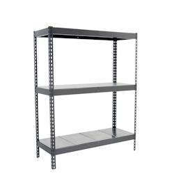 PROREGAL Étagère pour charges lourdes METAL BEAST THREE | HxLxP 150x120x75cm | 3 niveaux | Charge du compartiment 600kg | Gris – gris métal PR_RS15 - Image 1