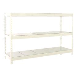 PROREGAL Étagère pour Charges Lourdes METAL BEAST THREE | HxLxP 200x240x90cm | 400kg par Niveau | Blanc – blanc acier PR_RS18-175 - Image 1