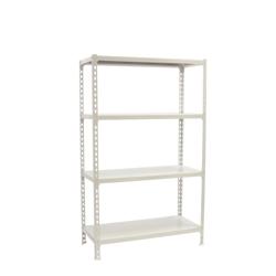 PROREGAL Étagère pour charges lourdes MID METAL SHARK | HxLxP 150x80x30cm | Charge du compartiment 180kg | Blanc – blanc acier PR_RS138-58 - Image 1