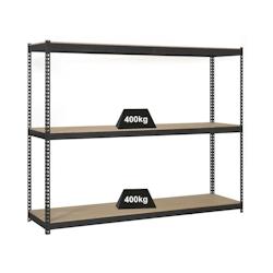 PROREGAL Étagère pour charges lourdes MID WOOD YETI THREE | HxLxP 150x120x45cm | Charge du compartiment 400kg | anthracite – gris métal PR_RS140-01 - Image 1