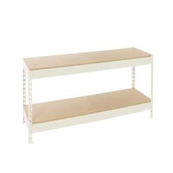 PROREGAL Étagère pour Charges Lourdes MINI WOOD YETI TWO | HxLxP 90x150x45cm | 400kg par Niveau | Blanc – blanc acier PR_RS24-40 - Image 1