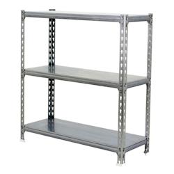 PROREGAL Étagère pour charges lourdes SMALL METAL SHARK | HxLxP 100x110x30cm | Charge du compartiment 200kg | Galvanisé – argenté acier PR_RS137-80 - Image 1