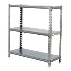 PROREGAL Étagère pour charges lourdes SMALL METAL SHARK | HxLxP 100x80x30cm | Charge du compartiment 180kg | Galvanisé – argenté acier PR_RS137-32 - Image 1