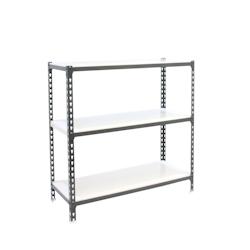 PROREGAL Étagère pour charges lourdes SMALL METAL SHARK | HxLxP 100x80x40cm | Charge du compartiment 180kg | Blanc anthracite – noir acier PR_RS137-34 - Image 1