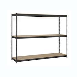 PROREGAL Étagère pour charges lourdes WOOD BEAST THREE | HxLxP 150x120x60cm | 3 niveaux | Charge du compartiment 600kg | anthracite – gris métal PR - Image 1