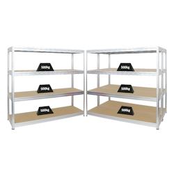 PROREGAL Mega Deal 3x Étagère charge lourde DINO | HxLxP 180x200x60cm | 500kg par niveau | Galvanisé | Lot d&rsquo;étagères robustes de Garage Atelier - Image 1