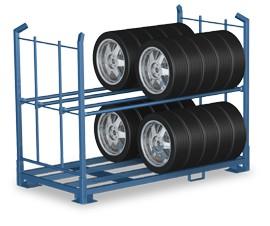 Rack de stockage pour pneus – support amovible – capacité 800kg – empilable sur 4 niveaux - Image 1
