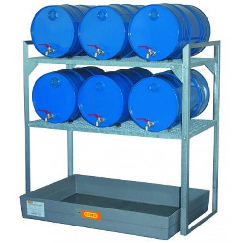 Rayonnage 360 avec cale-fûts pour 6 fûts de 60 litres – Pour produits non corrosifs – CEMO – 7642F - Image 1