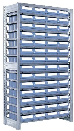 Rayonnage automontable à bacs RK – finition galvanisée – compatible avec bacs PK et SK – différentes dimensions disponibles - Image 1