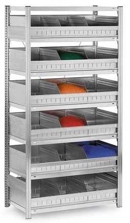 Rayonnage industriel à kits casiers – Modulaire et extensible – Charge admissible par niveau de 125kg - Image 1