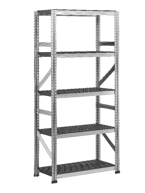 Rayonnage galvaplast noir l.1500 x p.500 mm départ – 1820328 - Image 1