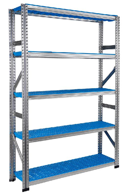 Rayonnage galvaplast bleu l.1500 x p.600 mm départ – 1820030 - Image 1