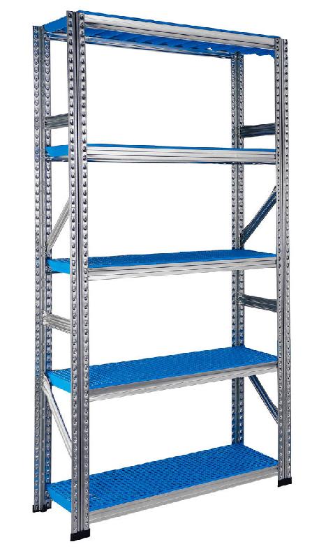 Rayonnage galvaplast bleu l.900 x p.500 mm départ – 1820004 - Image 1