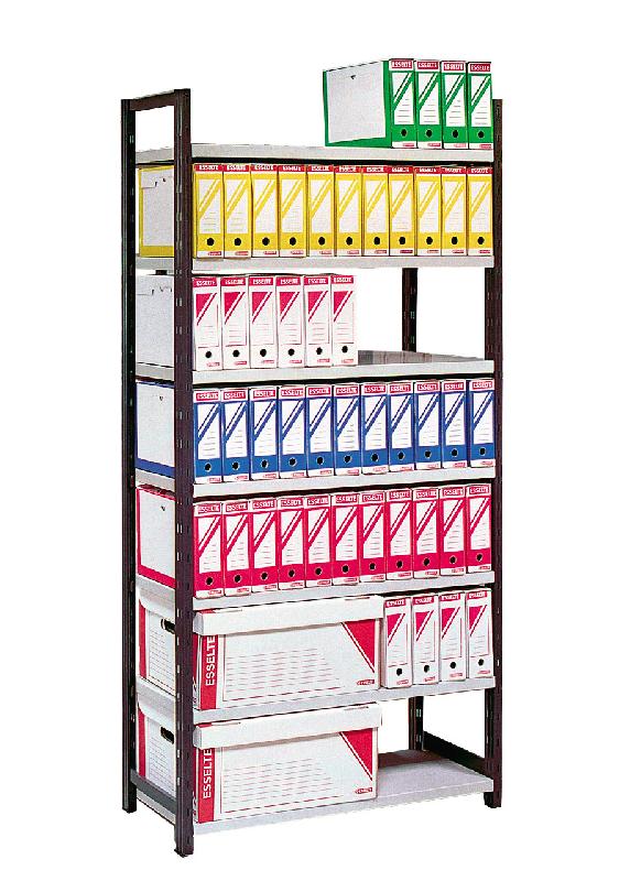 Rayonnage archives peint simple face 7 niveaux avec tablettes l.970 – 1602652 - Image 1