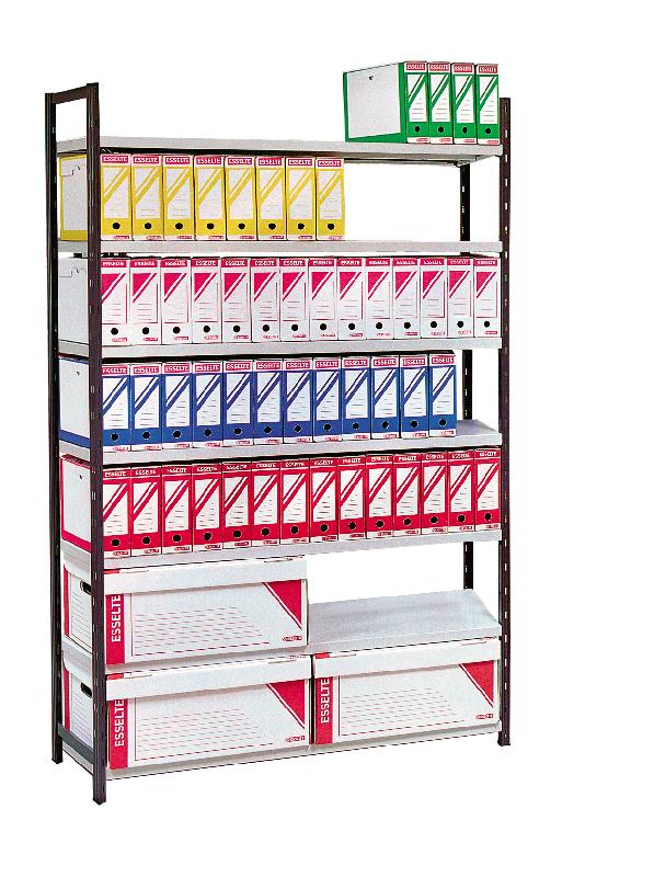 Rayonnage archives peint simple face 7 niveaux avec tablettes l1170 – 1602654 - Image 1