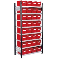 Rayonnage avec 32 bacs à bec de 11 litres - Image 1