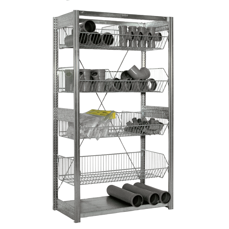 Rayonnage avec paniers en fil d&rsquo;acier - Image 1