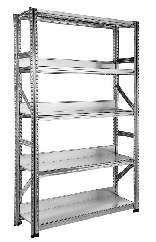 Rayonnage avec tôles lisses et butée l.1200 x p.500 mm – 1210408 - Image 1