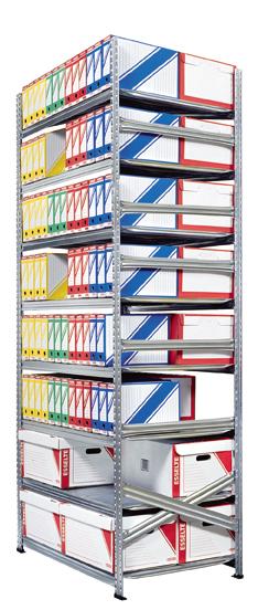 Rayonnage d&rsquo;archive double face 8 niveaux boites l.1200 x p.700 mm – 1775030 - Image 1