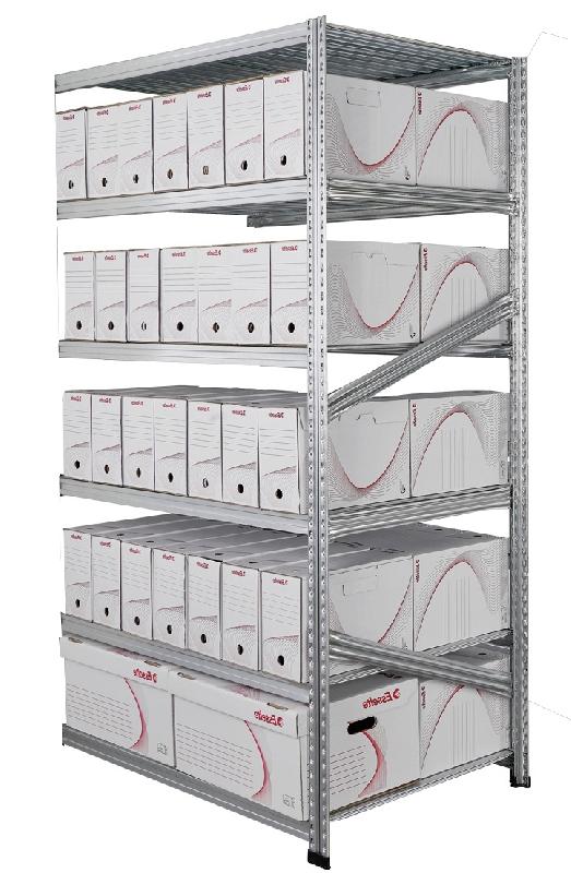 Rayonnage d&rsquo;archive double face  kit suivant galv&rsquo; archives h.1972 x l.1200 x p.700 mm – 1775011 - Image 1