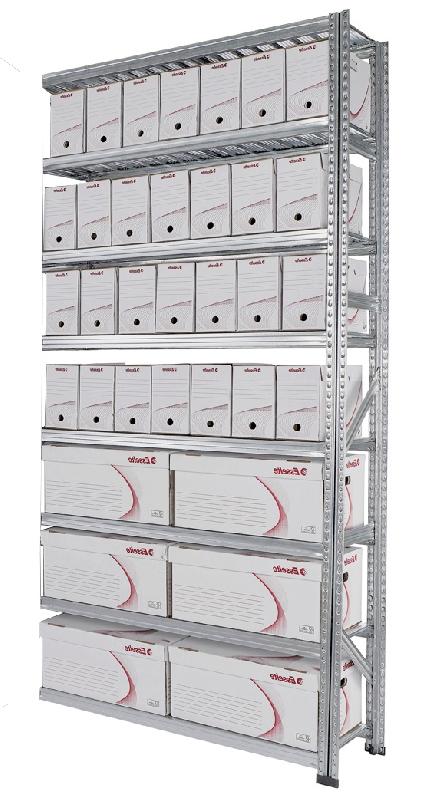 Rayonnage d&rsquo;archive – kit suivant galv&rsquo; archives h.2500 x l.1200 x p.400 mm – 1775021 - Image 1