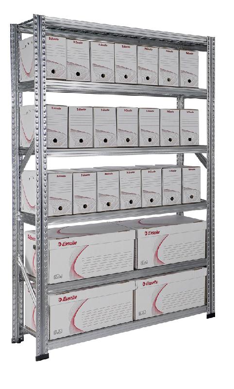 Rayonnage d&rsquo;archives 6 niveaux boites l.1200 x p.400 mm – 1775000 - Image 1