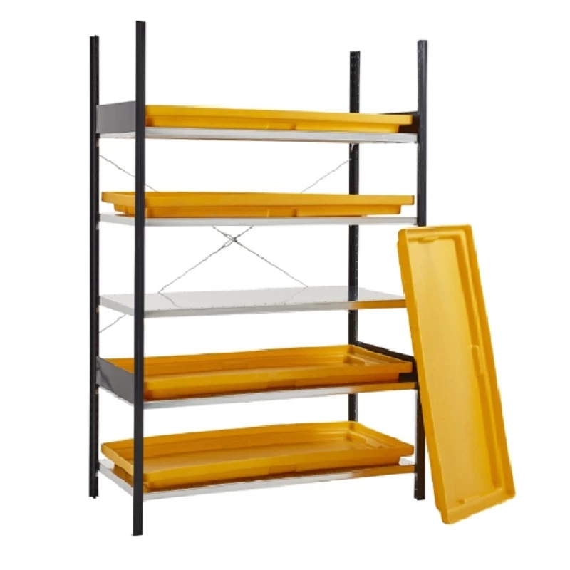 Rayonnage de rétention avec 5 bacs en polyéthylène HD - Image 1