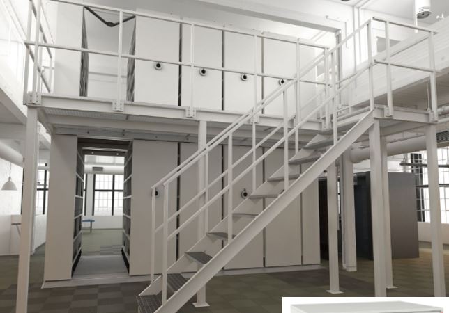 Rayonnage double hauteur – Compactus® Double Decker avec mezzanine pour optimisation des locaux sous plafond élevé - Image 1