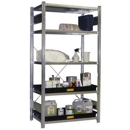 Rayonnage en acier galvanisé sur 5 étages 10/20 – Pour produits non corrosifs – CEMO – 8091 - Image 1