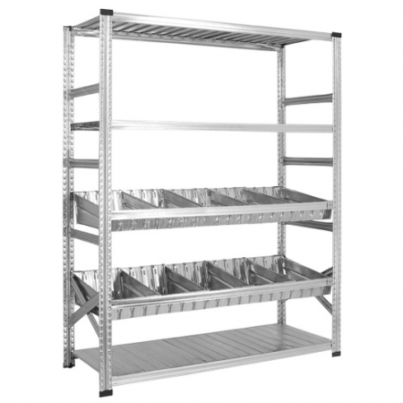 Rayonnage galvanisé avec bacs modulaires - Image 1