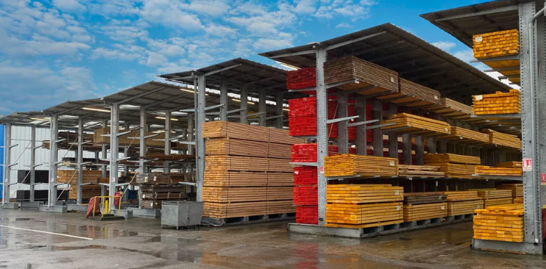 Rayonnage industriel cantilever extérieur, adapté pour le stockage de produits longs et lourds –  Bras de auvent jusque 4m - Image 1