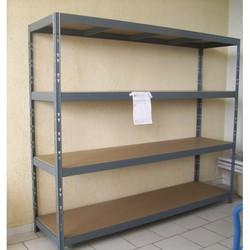 Rayonnage industriel éco – 4 niveaux – L:237 x P:60 cm – Charge utile 225 kg par niveau - Image 1