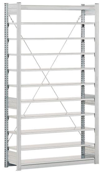 Rayonnage Kanban pour pièces du classement C – Travée de départ – Finition galvanisée – H 1850 x L 1058 x P 324 mm – Charge tablette 150 kg – Charge travée 1250 kg - Image 1