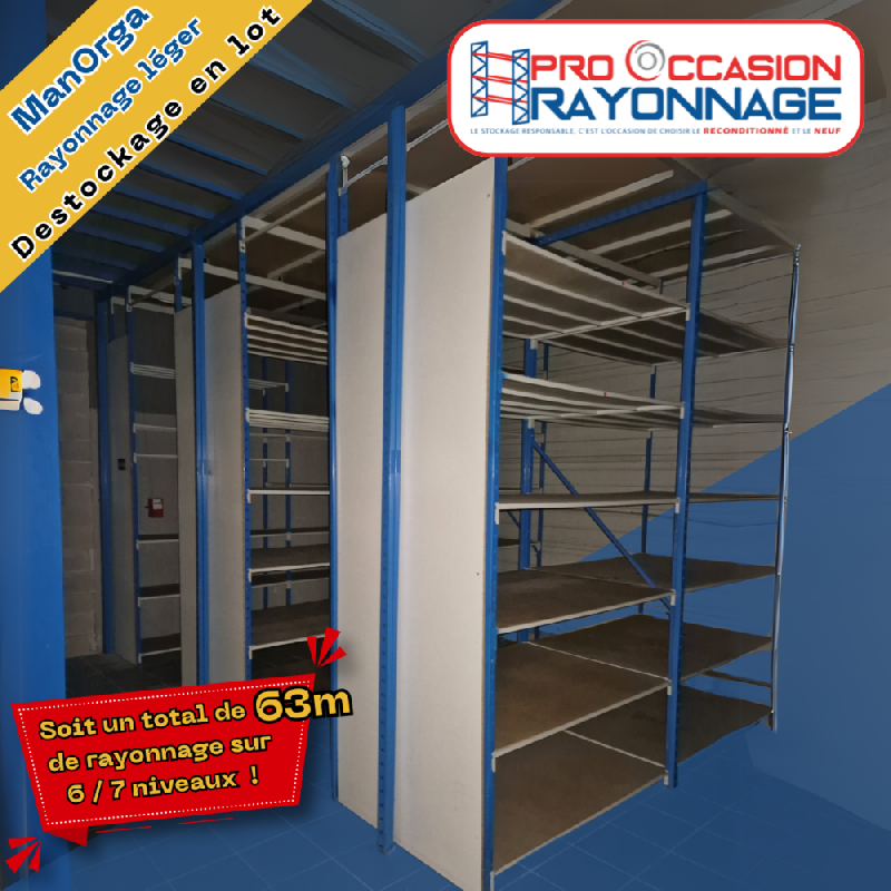 Rayonnage léger – 63 m –  ManOrga Flip - Image 1