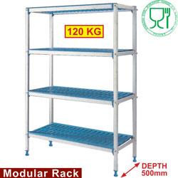 Étagère linéaire en aluminium anodisé gn 4 niveaux linéaire 4 niveaux 500 mm 2635x500xh1750 – RLA/265-4/EF 1