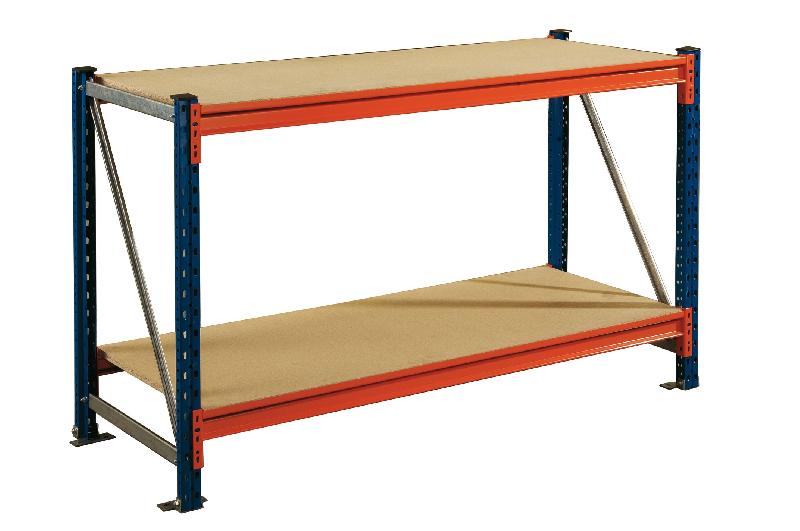 Rayonnage mi lourd 2 niveaux l.1500 x p.600 mm gv4 - Image 1