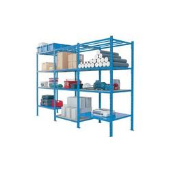 Rayonnage mi-lourd tubulaire peint monobloc – H: 2m x L: 1m01 – Conception sur mesure avec tablettes - Image 1