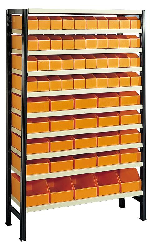 Rayonnage picking avec 65 bacs plastiques orange – 1602684 - Image 1