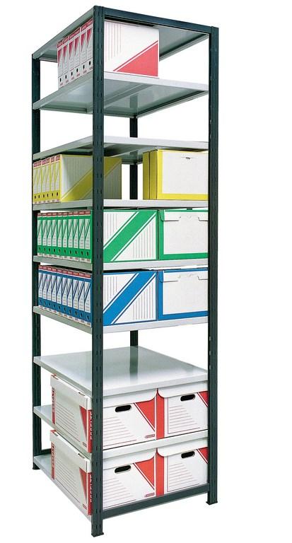 Rayonnage pour archives peint double face 9 niveaux avec tablettes l1170 – 1602666 1