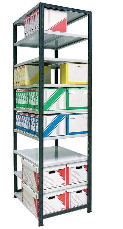 Rayonnage pour archives peint double face 9 niveaux avec tablettes l970 – 1602664 - Image 1