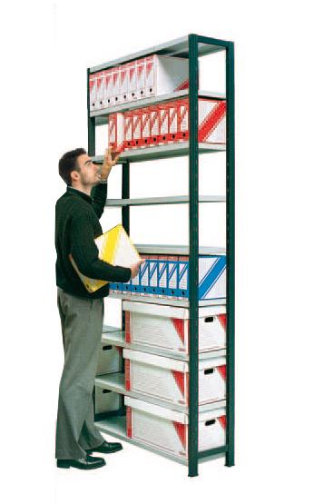 Rayonnage pour archives peint simple face 9 niveaux avec tablettes l970 – 1602660 - Image 1