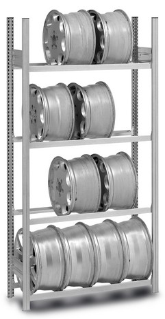 Rayonnage à pneus pour jantes de véhicules – Charge 150kg par niveau – Acier galvanisé modulable - Image 1