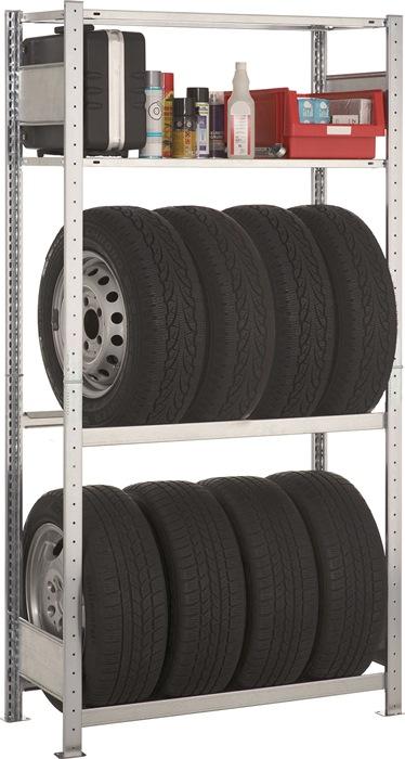 Rayonnage pour pneus H2000 x L1000 x P400 mm – Annexe galvanisée – 6 niveaux – Stockage SCHULTE - Image 1
