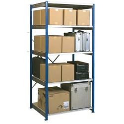 Rayonnage tôlé modulable peint – H : 2.5m x L : 1m – Charge jusqu&rsquo;à 240 kg/niveau – Finition galvanisée ou peinte - Image 1