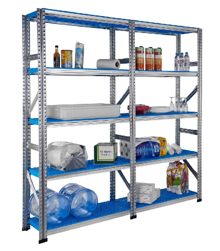 Rayonnage tablettes plastiques bleues l.1880 mm galvaplast – 8800125 - Image 1