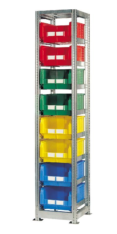 Rayonnage tr h.2010 mm pour bac et caisse l.300 x p.500 mm – 4tr5005 - Image 1