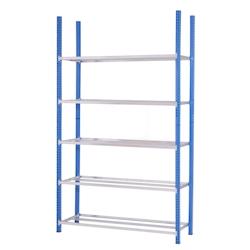 Rayonnage tubulaire AXEL 5 niveaux – Elément de départ 40 x 100 x 200cm PROVOST – bleu acier 340041100 - Image 1