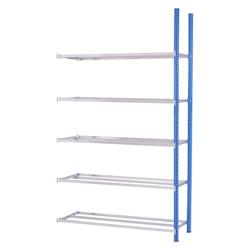 Rayonnage tubulaire AXEL 5 niveaux – Elément suivant 40 x 100 x 200cm PROVOST – bleu acier 340041102 - Image 1