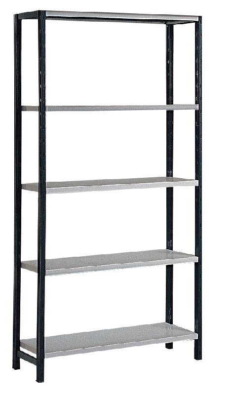 Rayonnage universel métallique peint h.2000 mm 5 niveaux l.970 x p.400 mm – 1602637 - Image 1