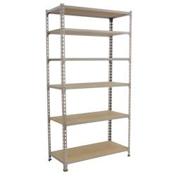 SimonRack Étagères et Rayonnage 2500x1000x400 mm, 6 Niveaux, Tablettes en Bois, Structure Acier, 150 kg par Niveau, Galvanisé/Bois – Maderclick – - Image 1